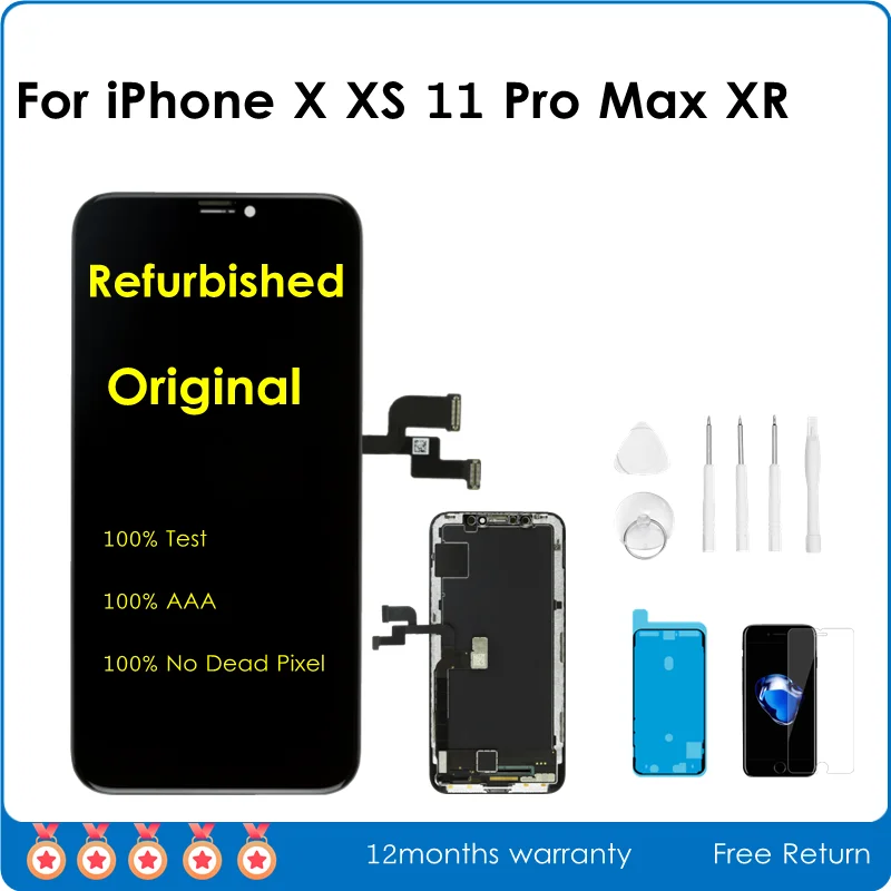 AAA Original OLED For iPhone X XR XS Max LCD Display Screen Replacement 11 Pro Assembly Repair with True Tone | Мобильные телефоны