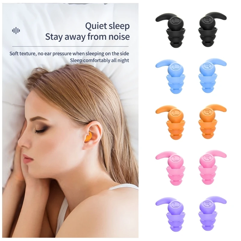 

1 Pair Reusable Safe Silicone Earplugs Noise Cancelling Ear Plugs for Sleeping Earplugs for Musicians Concert Dropshipping