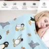 Noot pingu and friends Throw Blanket Soft Plush Plaid Cute Blanket Plaid Summer Blanket 4
