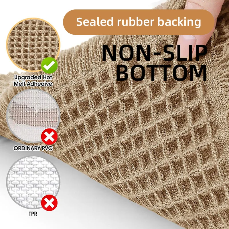 Ultra-Absorbent Waffle Bath Mat with Tassel Detailing