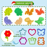 Dough Play Tools for Kids Dough Accessories Molds Dinosaur Fruit Roller Cutter Scissor Playdough Clay Mold Children DIY Toys 2