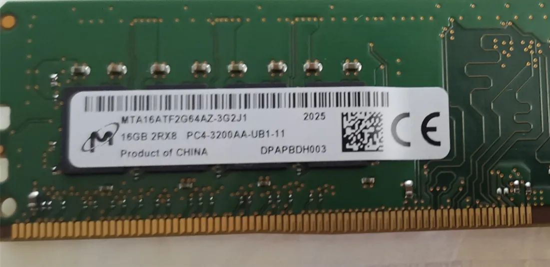 Used Micron 16GB DDR4 RAM - PC4-3200, UDIMM, 3200MHz, 1x16GB Module, Tested & Working