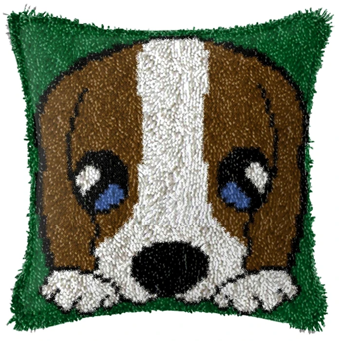 Animals Puppy Cat Cushion Smyrna Button Package Latch Hook Throw Pillow Embroidery Pillow For Needlework Embroidery Set