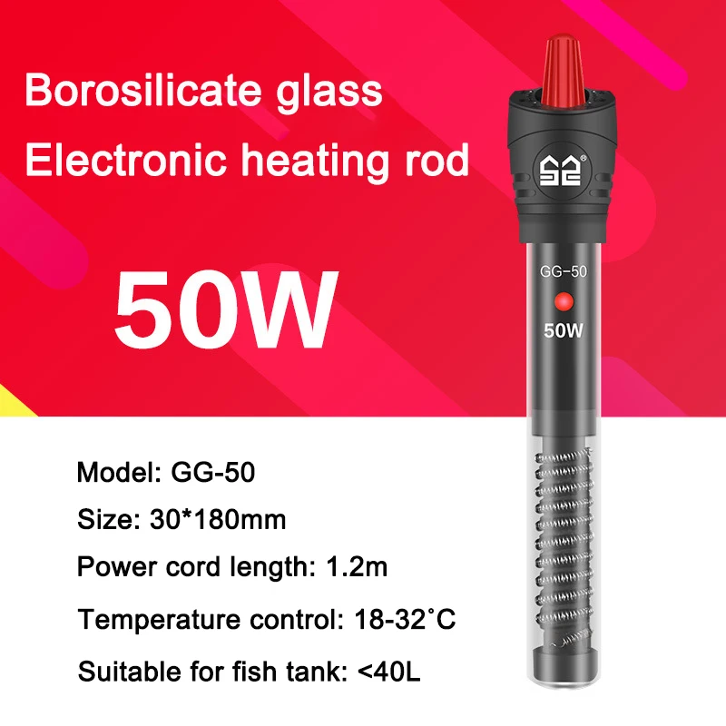 SUNSUN Aquarium Fish Tank Submersible Heater LCD Display Digital Adjustable Water Heating Rod 