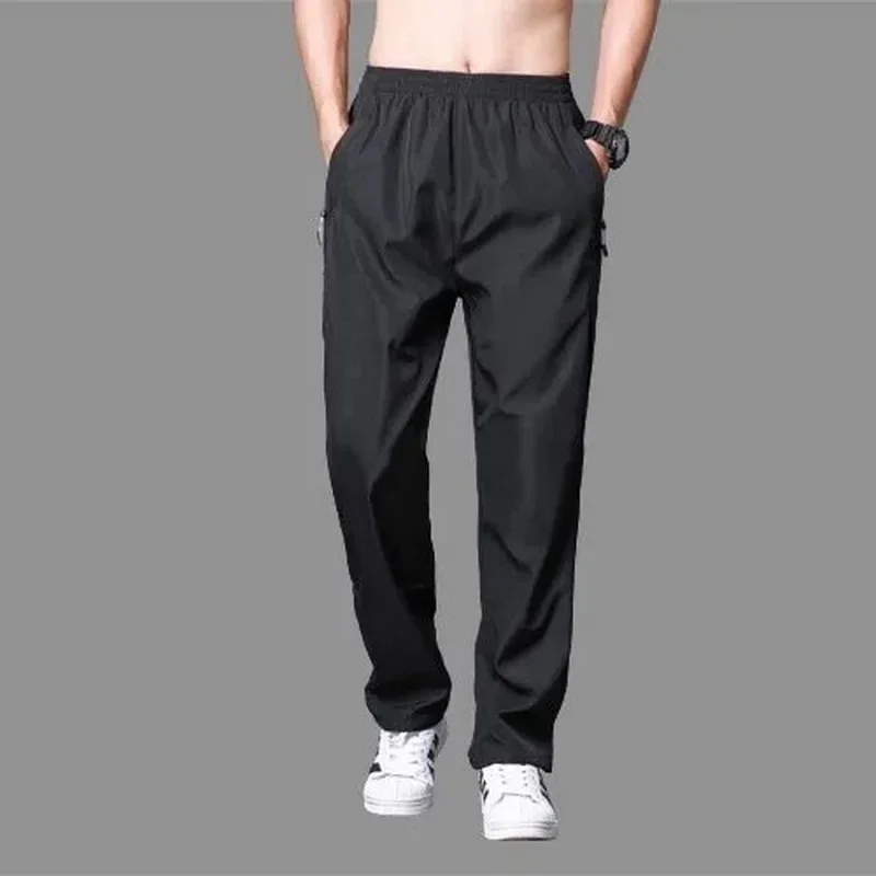 Pantalon de survêtement respirant à large degré pour hommes, pantalon de survêtement respirant, survêtement de course, gris, noir, été, décontracté, fj6XL