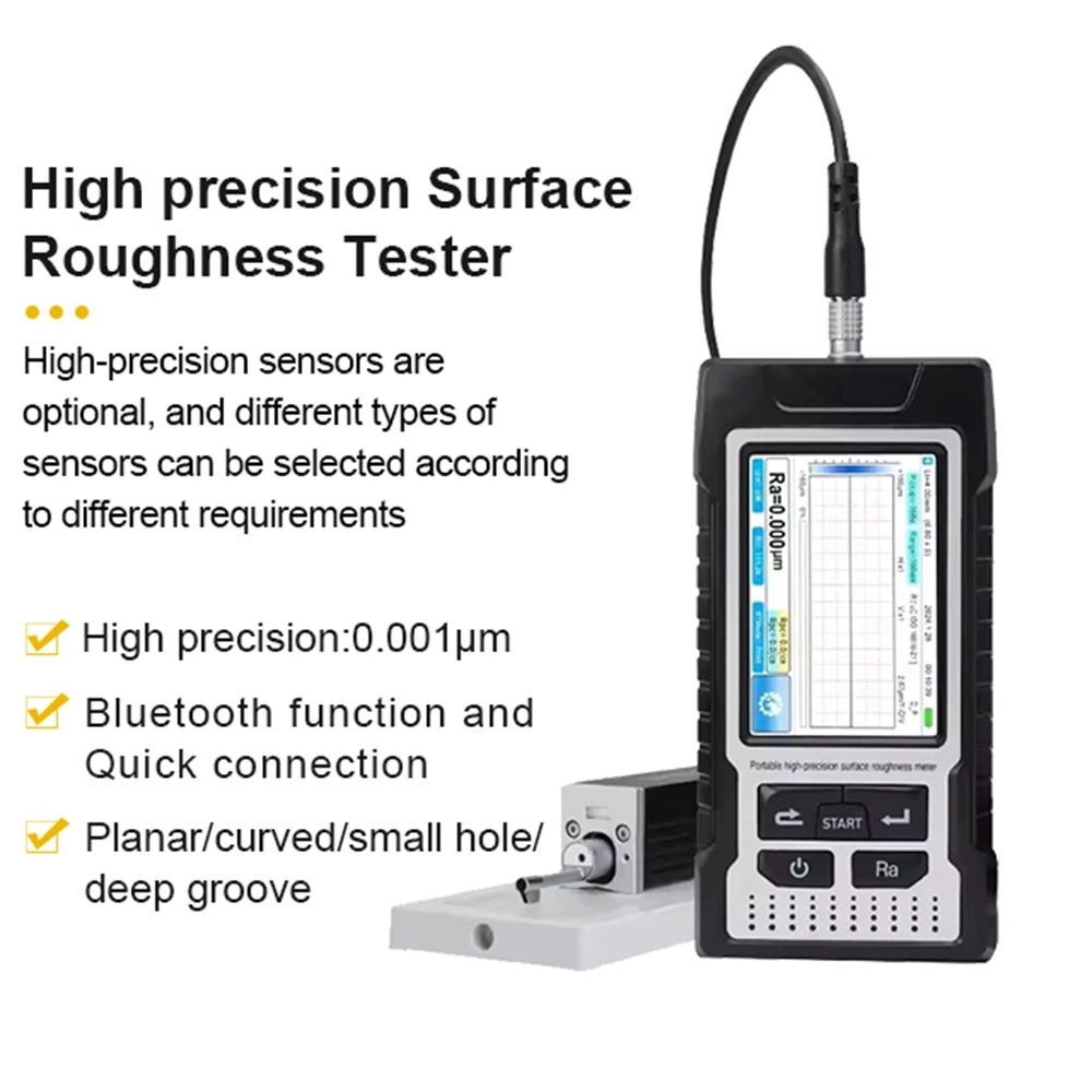 160&mu;m Surface Roughness Meter 0.001um Realtime Digital Graphic Surface Roughness Guage Bluetooth Data PC Printer Precision Probe