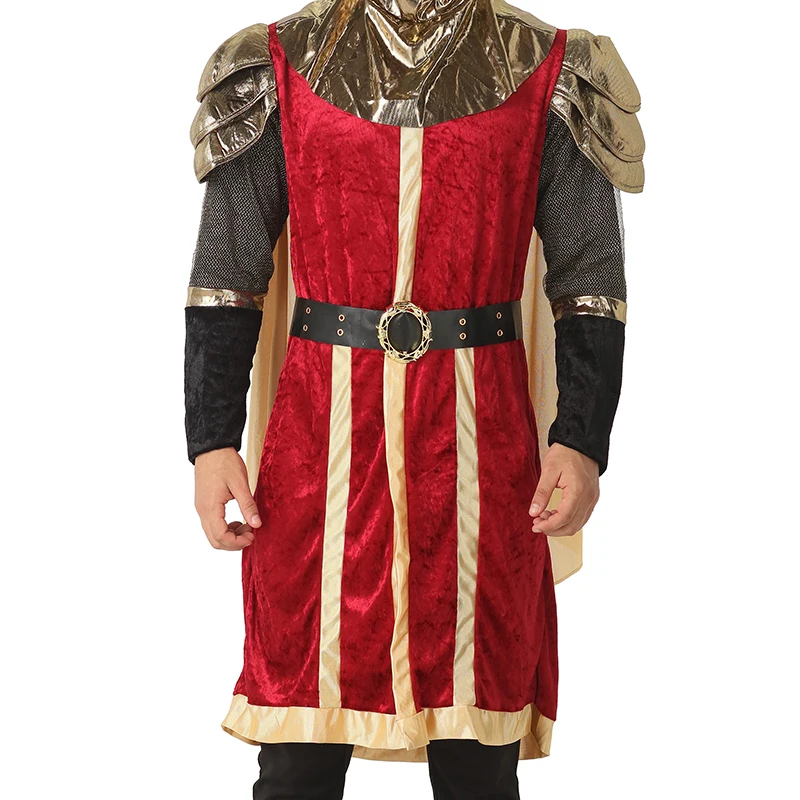 Men's Renaissance King Cosplay Costume Adult Halloween Medieval Knight Outfits Carnival Easter Purim Fancy Dress