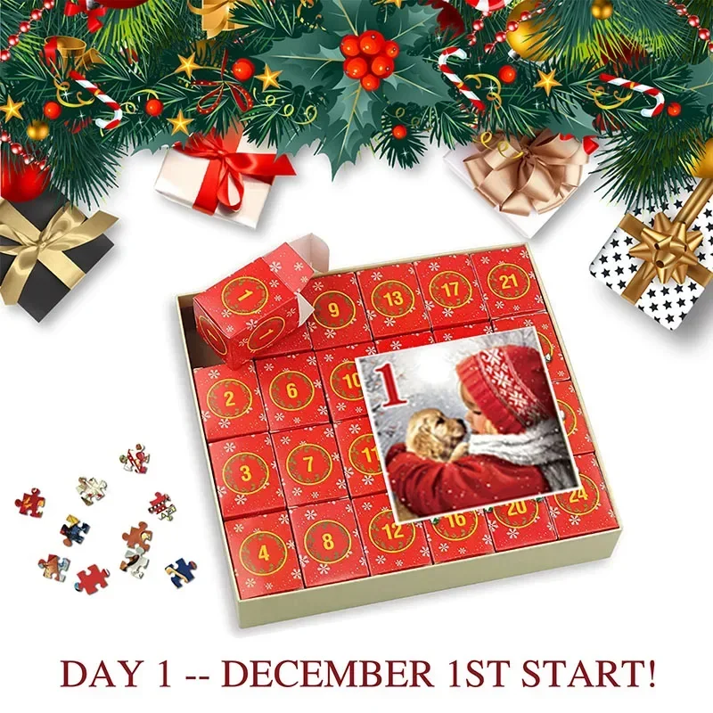 Christmas Jigsaw Puzzles Advent Calendar Surprise Countdown Theme Festival Advent Calendar Festival Party Favor For Gifts 2025