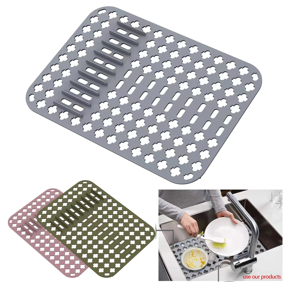 Silicone Sink Protector, Silicone Kitchen Sink Mat Grid Pad -  Multifunctional Kitchen Mat For Fragile Glassware, Stainless Steel Ceramic  Sinks