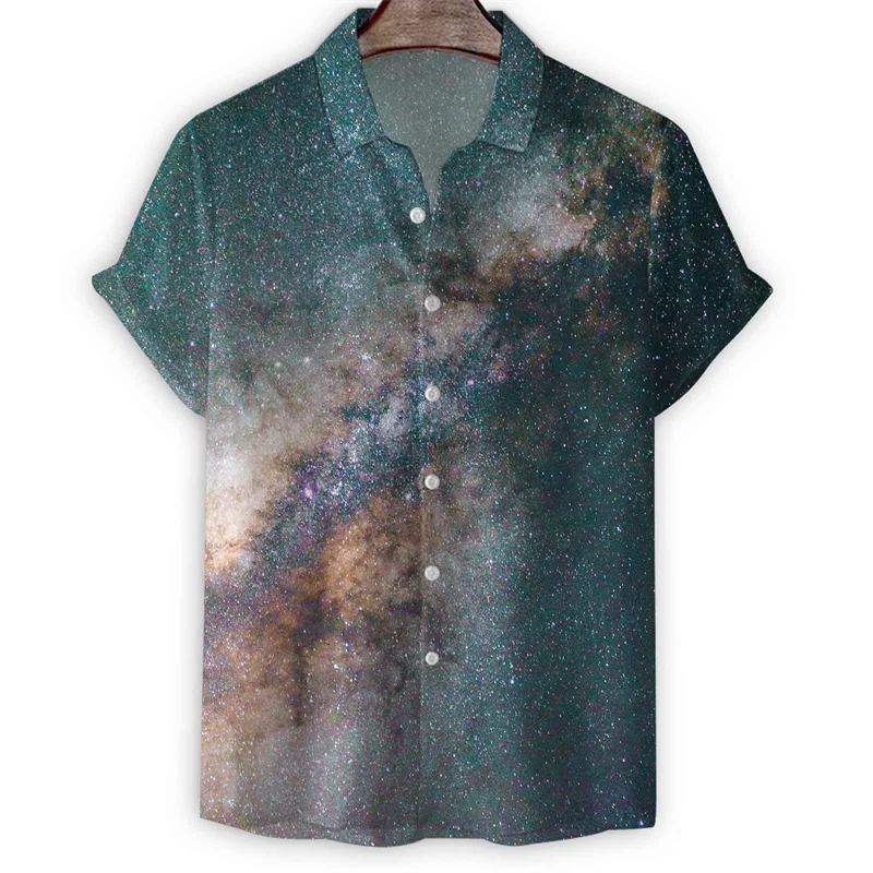 thumbnail image 1 of Camisa con estampado 3D de células biológicas coloridas para hombre, camisas hawaianas de verano, blusas holgadas de manga corta para calle, blusa con botones y solapa para calle, 1 of 5