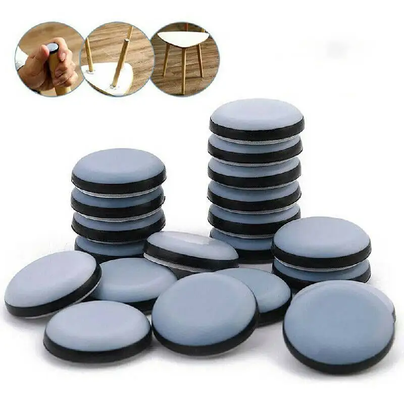 Furniture Glides 8Pcs Self-Adhesive Stick-on Chair Leg Slider Bumper Pad Floor Protector for Table Sofa Carpet Tile Hardwood