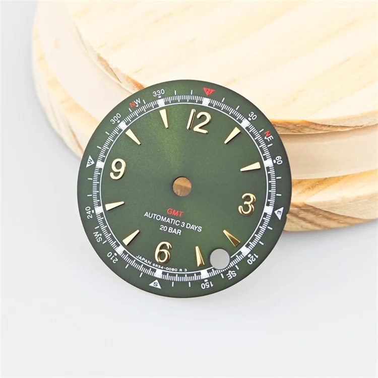 Green Lume Case Mod Pilot Dial with Arabic Numerals - 28.5mm