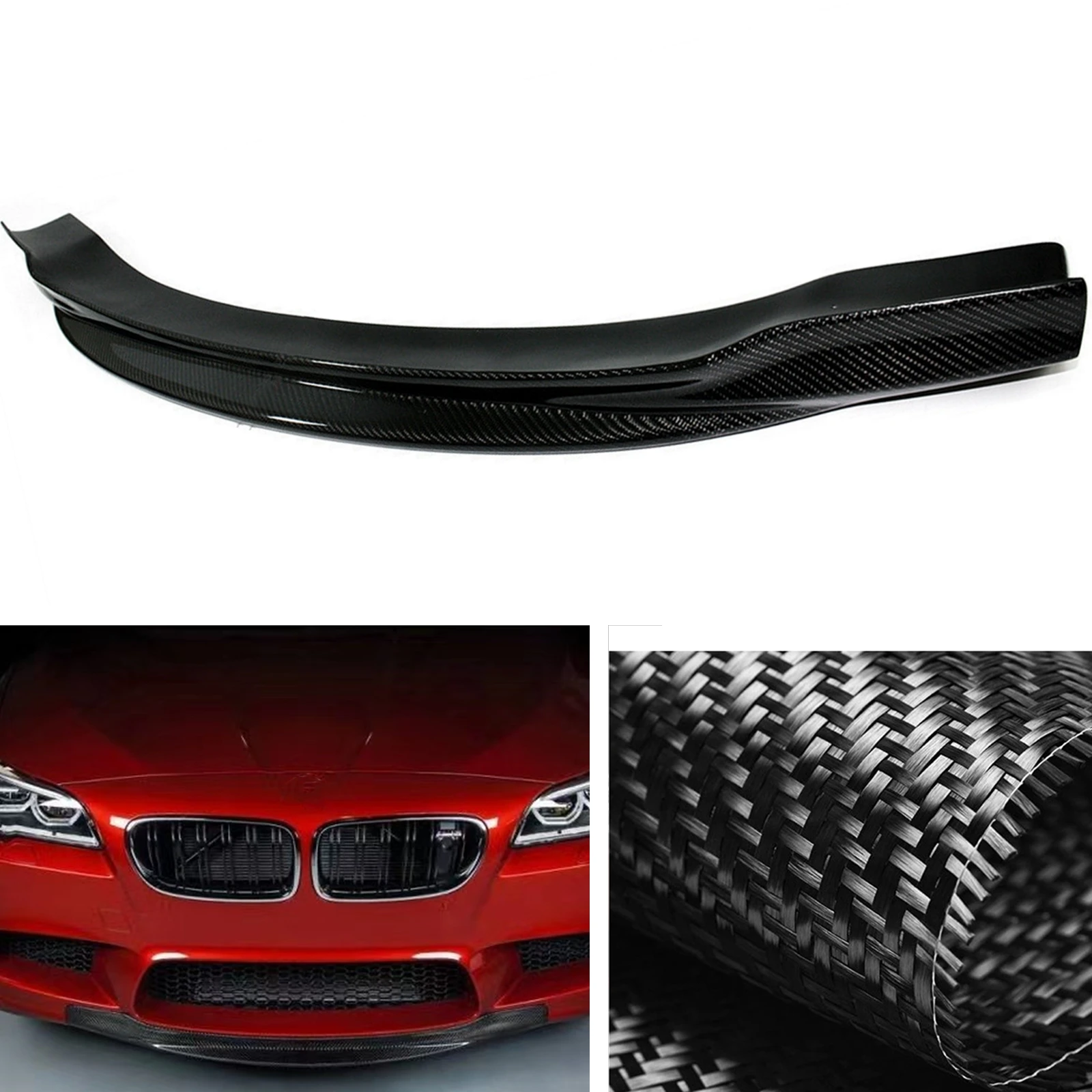 

Front Bumper Spoiler Lip For BMW F10 M5 2012-2017 Sedan Real Carbon Fiber Lower Center Body Protector Guard Plate Splitter Blade