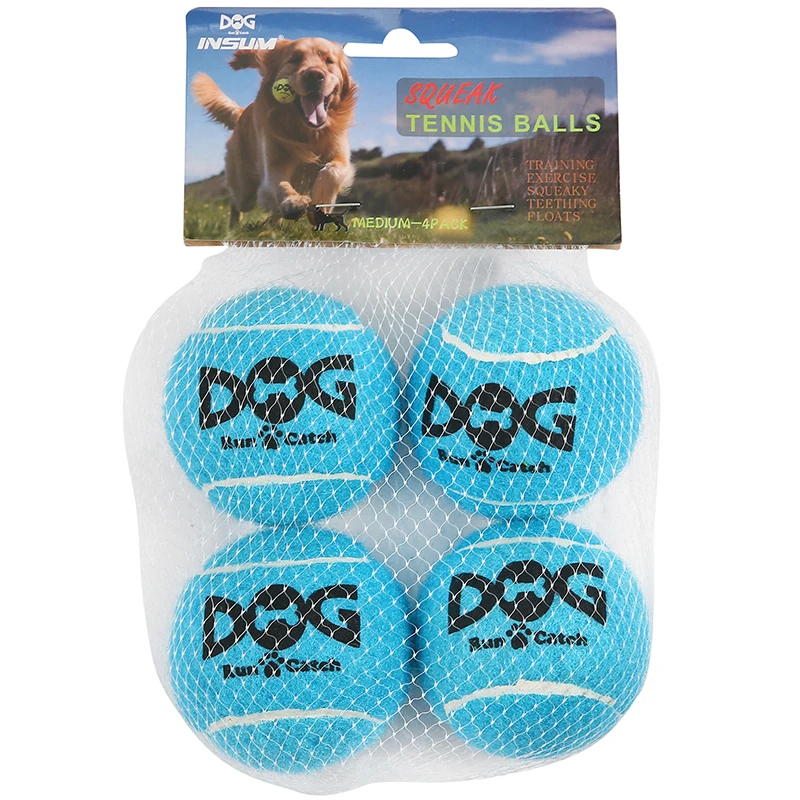 4/12 Pack 2.0'' Squeaky Tennis Balls for Small Dogs Pet Toy Balls Dog Training with Mesh Bag for Carry