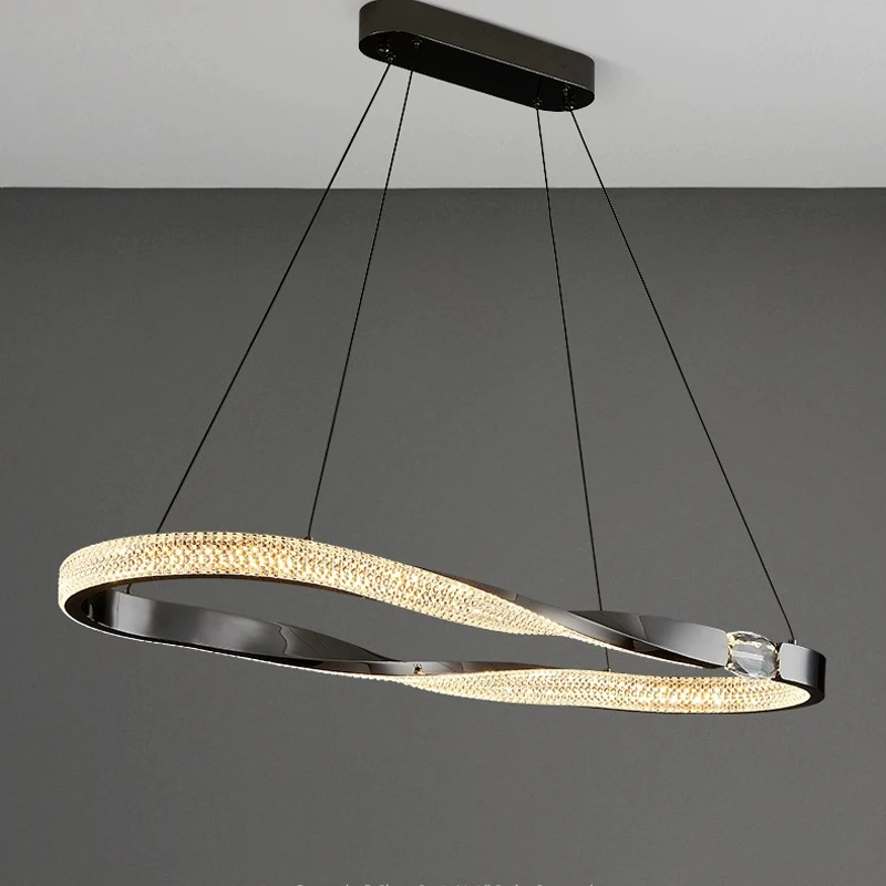 

BOSSEN Modern Simple Circle Chandelier LED Home Living Room Restaurant Bedroom Gold Chandelier.