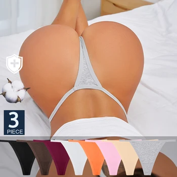 FINETOO 3 Pz/set Donne Sexy Cotone G-String Biancheria Intima Vita Bassa Mutandine Ragazza T-back Panty Morbido Sottile Cinghia Femme Perizoma Lingerie 1