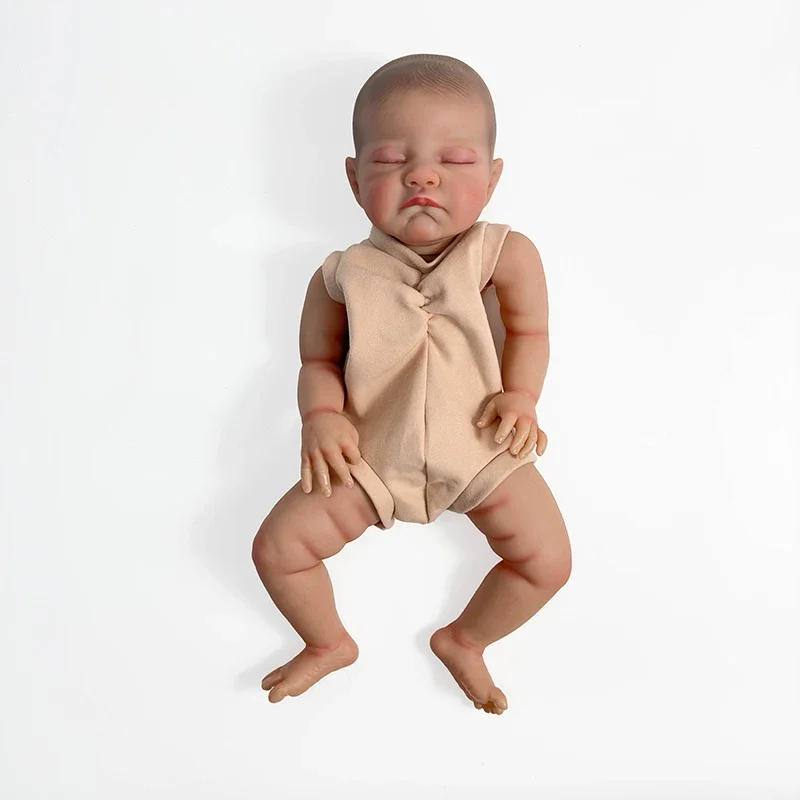 

20inch 50cm Already Painted Reborn Doll Parts August Sleeping Baby 3D Painting with Visible Veins Cloth Body Included