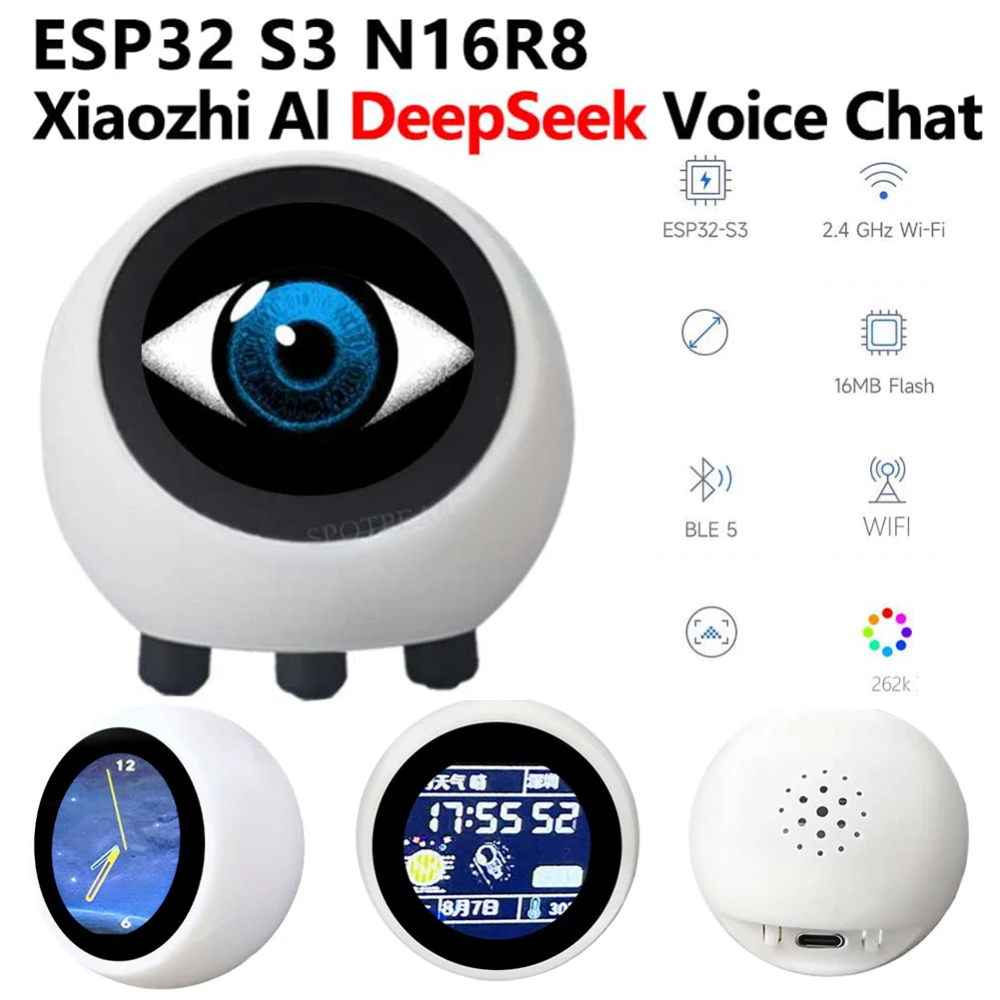 Gdfnmogo XiaoZhi AI Robot De Chat De Voz Con ESP32-S3 | Asistente De Escritorio Con Pantalla LCD De 1.3 Pulgadas | Compatible Con DeepSeek, Qwen Y Doubao | Diseño Compacto