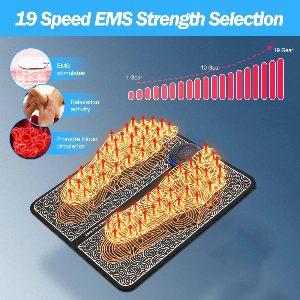 Electric EMS Foot Massager Pad TENS Feet Massage Muscle Stimulation Relief Pain Improve Blood Circulation,Suppoer Dropshipping