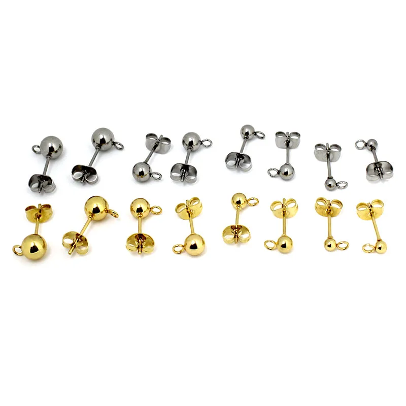 20 Stücke Chirurgische Edelstahl Kugel Ohrstecker Machen Liefert DIY Ohrhaken Mit Ohrring Stecker Zubehör Schmuck Erkenntnisse – Detail 2