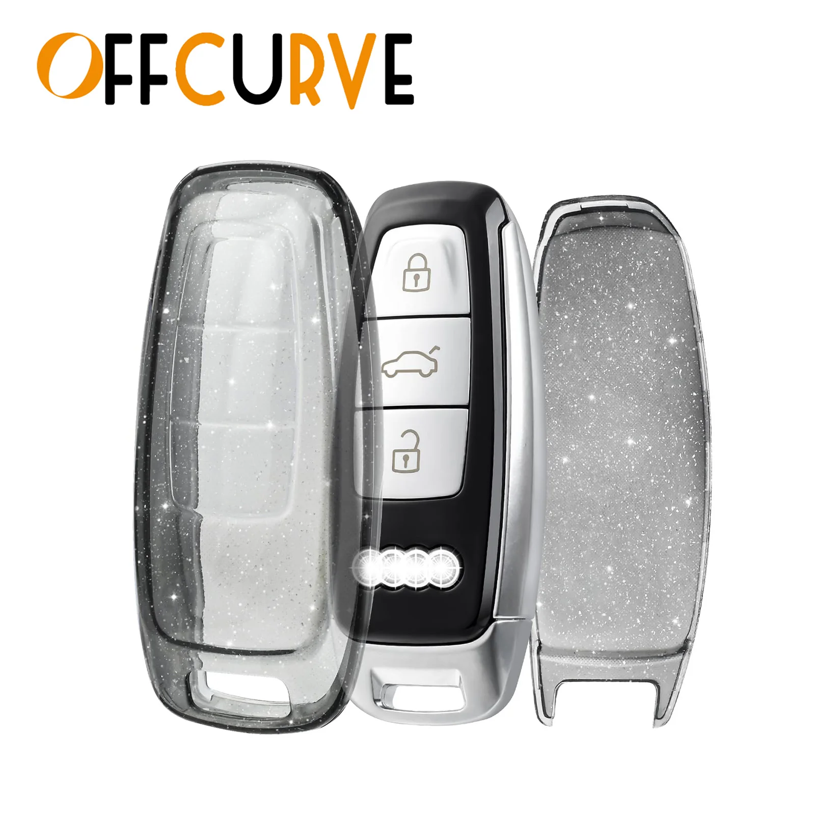 TECART ABS Smart chiave auto cover cover adatta per Audi A6 A6L A7 A8 A8L E-tron Q7 Q8 C8 B9 R8 S6 S7 RS6 RS7 Custodia Protettiva Portatile Cover Chiave Accessori Chiave