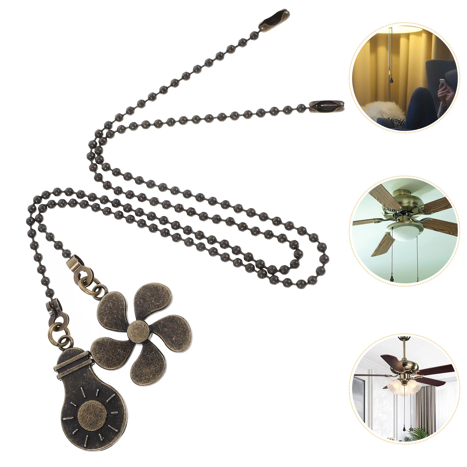 Durable Zinc Alloy Ceiling Fan Chain Pull Beaded Fan Pull Chandelier Chain Pendant Extension Home Decor Hardware Chains Suitable