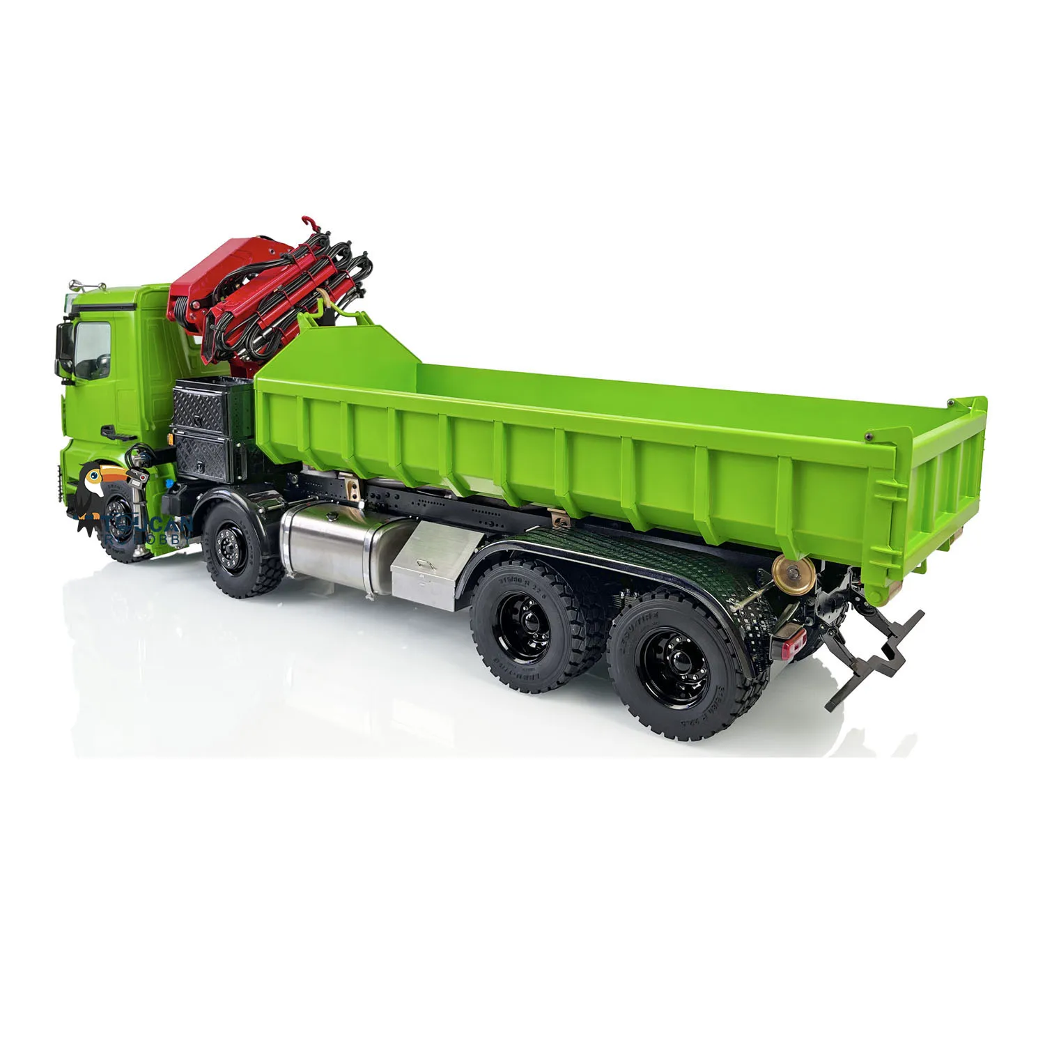 LESU 1/14 RC Metal Hydraulic Crane Truck 8X8 Tipper Dumper Remote Control Car Painted Assembled Model Light Sound Toy THZH1381 2