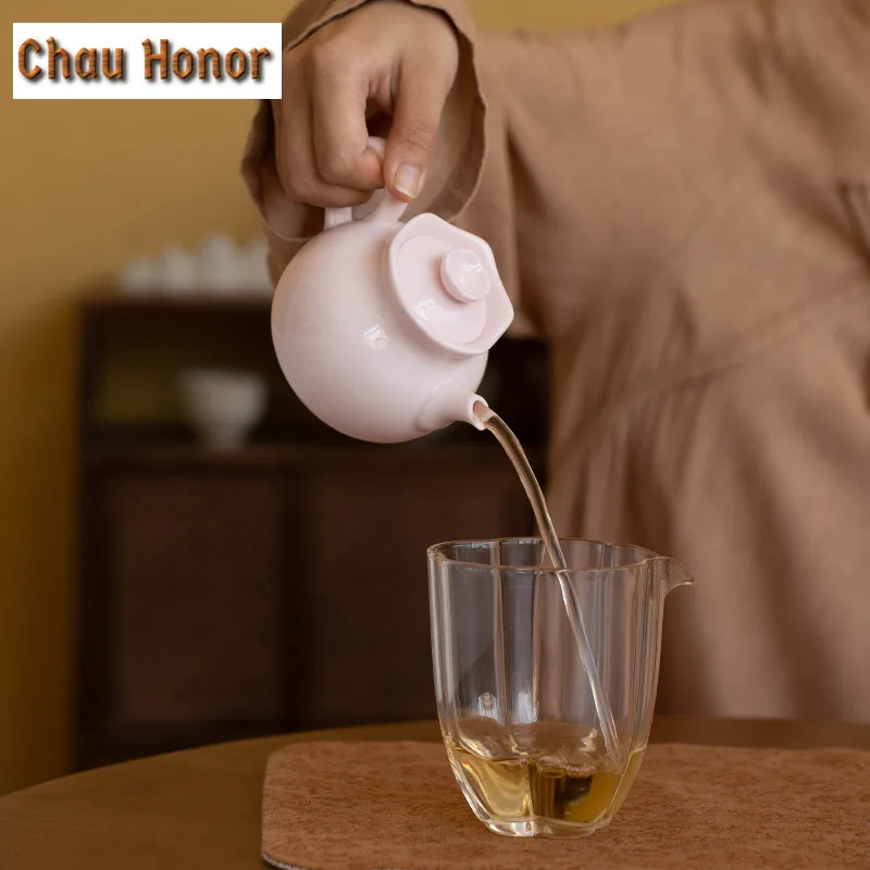 150ml Jade Mud Cherry Powder Ceramics Teapot Handmade Kungfu Teaset Beauty Pot Household Tea Services Accessories Drinkware Gift