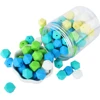 10pcs Hexagon Silicone Beads Pearl 14mm DIY Pacifier Clip Chain Necklace Food Grade Silicone Baby Teething Teether Mini Bead 5