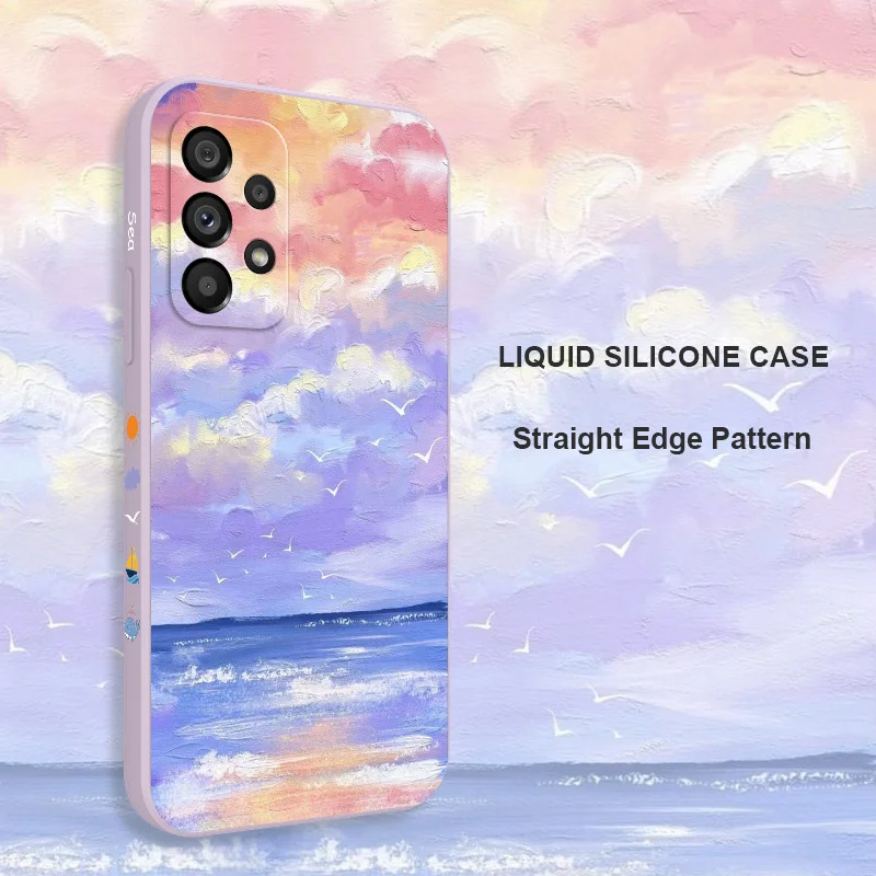 Sky-Inspired Artistic Phone Case - Elegant Blue Cloudy Design Cover