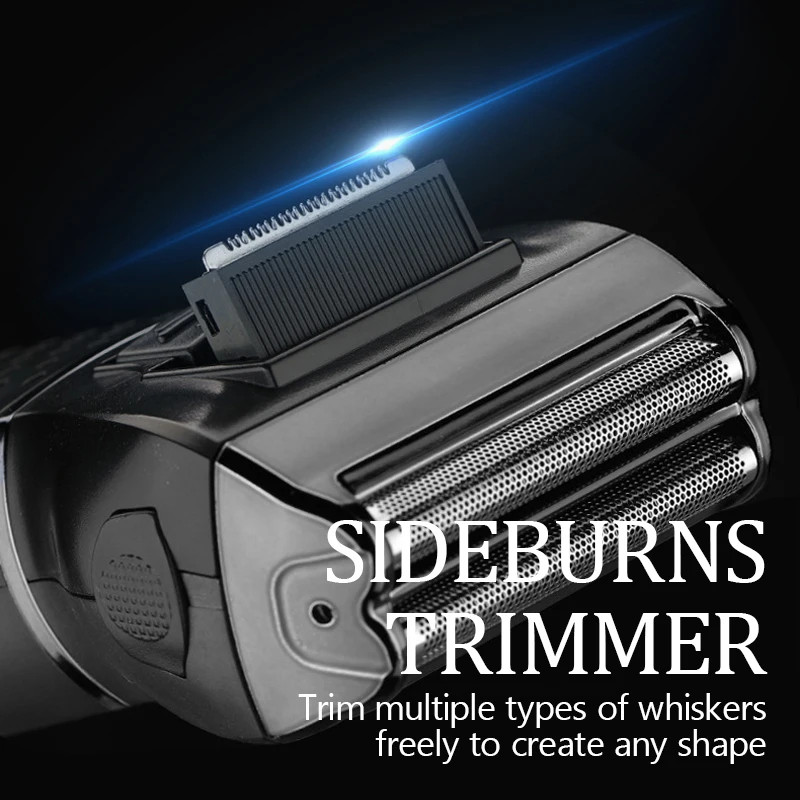 Kemei reciprocating KM-2003 three in one shaver electric shaver stainless steel double mesh blade head USB charging shaver