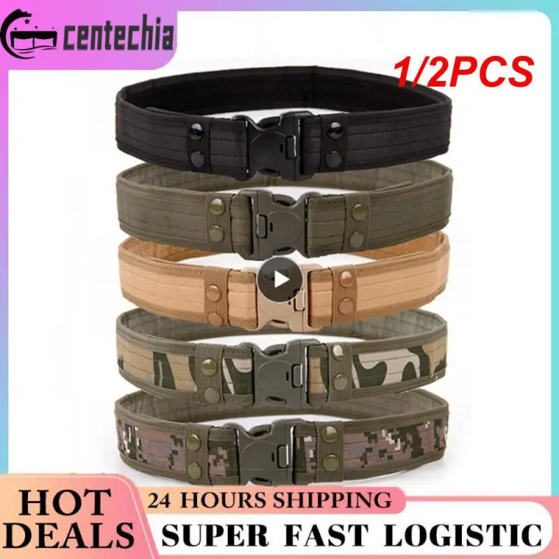

1/2PCS Quick Release Military Tactical Belt Army Style Combat Belts Fashion Men Camouflage Canvas Waistband Outdoor Hunting