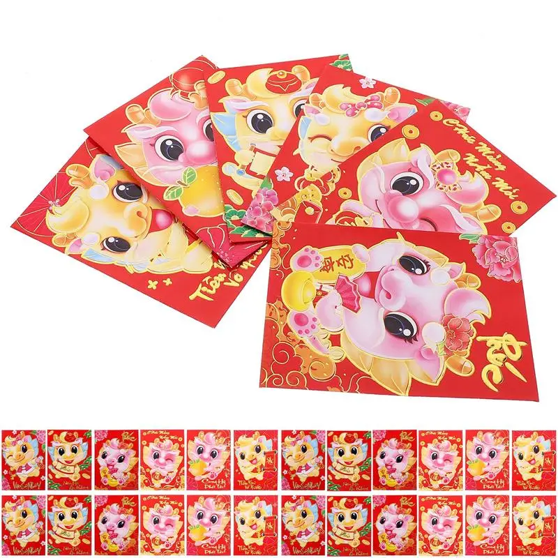 Chinese Dragon Red Envelope Cartoon Packet Money Envelopes Packets Spring Festival 2024 Bag Luck Year Pocket