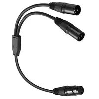 Professional Female to Male XLR 3 Pin Cable 1 to 2 Zinc Alloy Y Splitter Cord Foil Braided Shielded Microphone Line Amplifier - Image 3