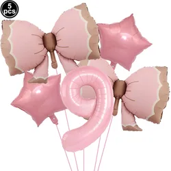 Pink Bow Party Supplies: Elegant Disposable Tableware Set (Camel)