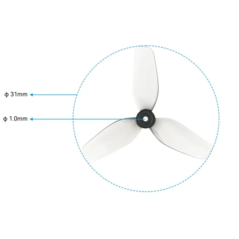 HQProp 31mmX3 Ultralight 3-Blade Propellers 1.0mm Shaft for Meteor65 Meteor65 Pro Air65 Drone thumbnail 5