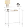 31.5" L X 19.7''W X 34.7" H Computer Desk with Monitor Stand for Office, Living Room, Bedroom, Modern Clear Writing Desk 5