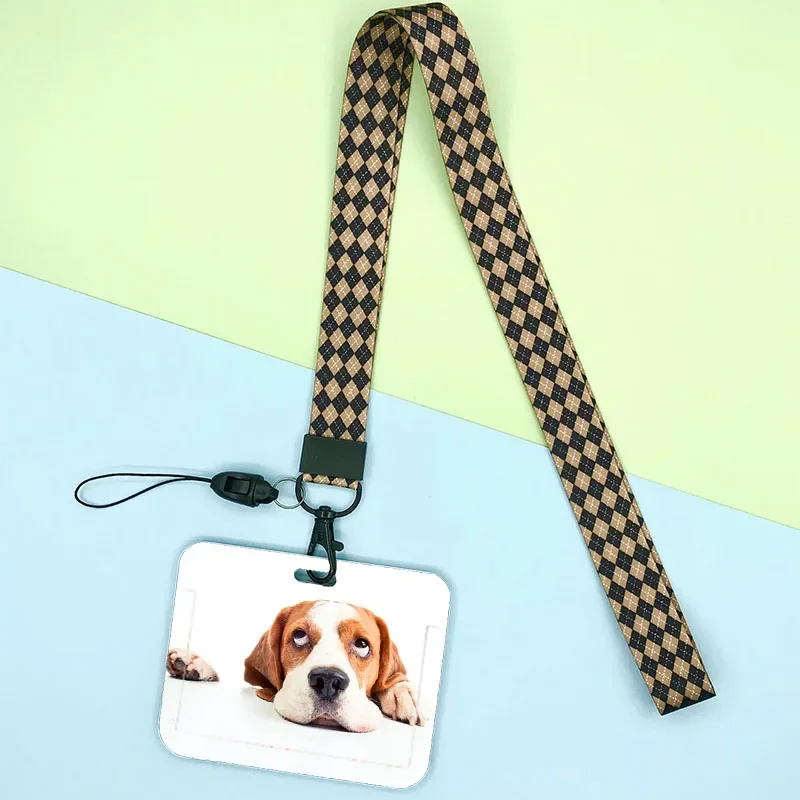 Versatile Animal Print Lanyard with ID Badge Holder & Charm