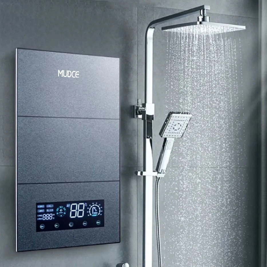 10-12KW Stepless Knob Portable Bath Water Heater Instant Electric Geyser Electric Shower Water Heater Tankless