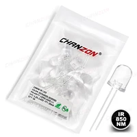 10pcs 10mm IR LED Emitting Diode 850nm Infrared Light Lamp Phototransistor Photodiode DIY Transmitter Emitter Micro PCB Circuit