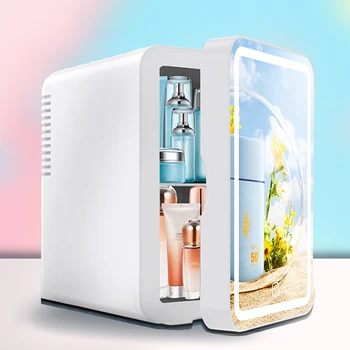 6L mirror beauty makeup refrigerator skin cosmetics skin care mask hot and cold storage portable LED mini refrigerator 1