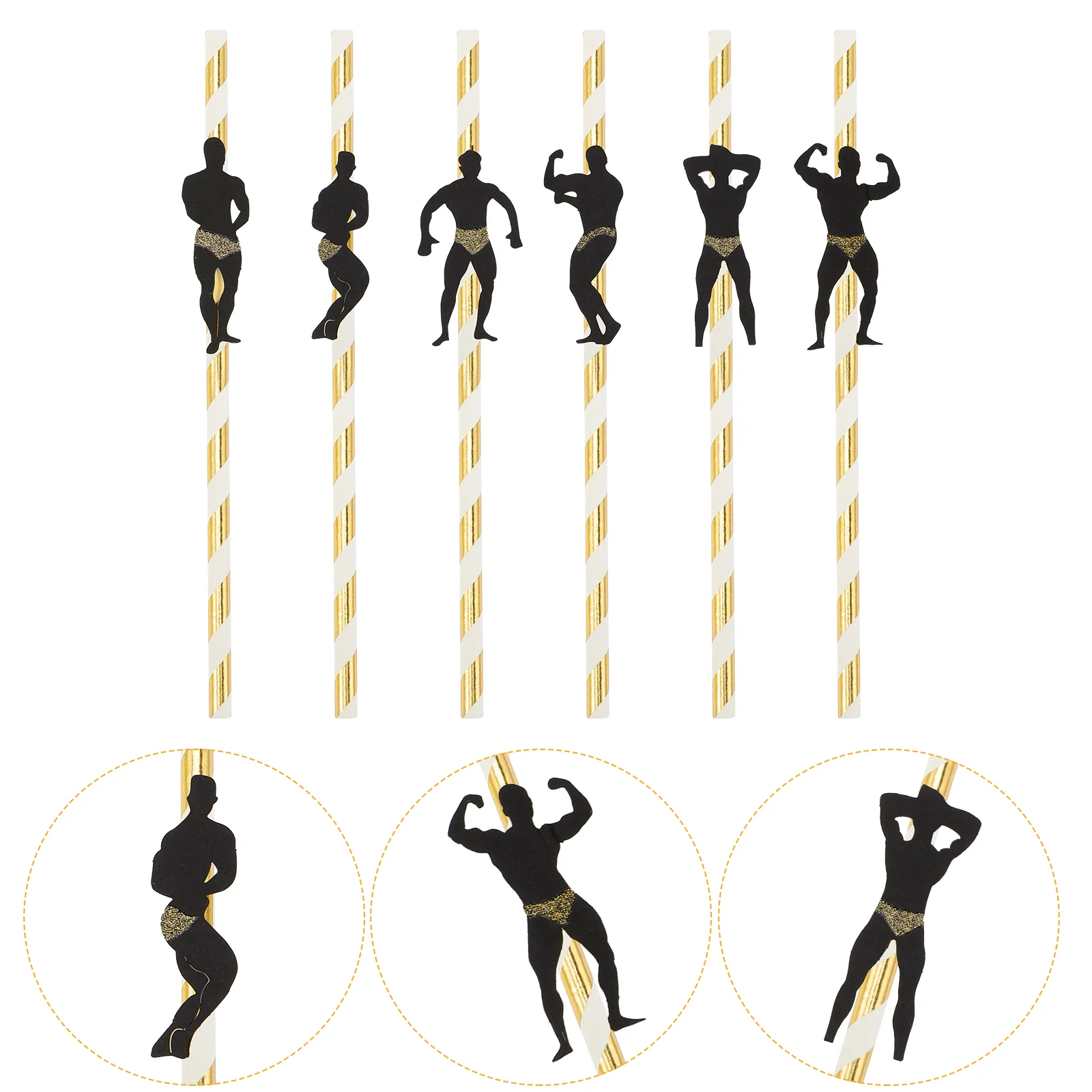 24 Pcs Decorations Bachelorette Drinking Modeling Bachelortte Dancer Golden Bride