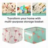 1pc Cotton Linen Fabric Waterproof Desktop Sundries Basket Storage Box Cosmetic Toy Organizer Underwear Socks Clothes Storagebag 2