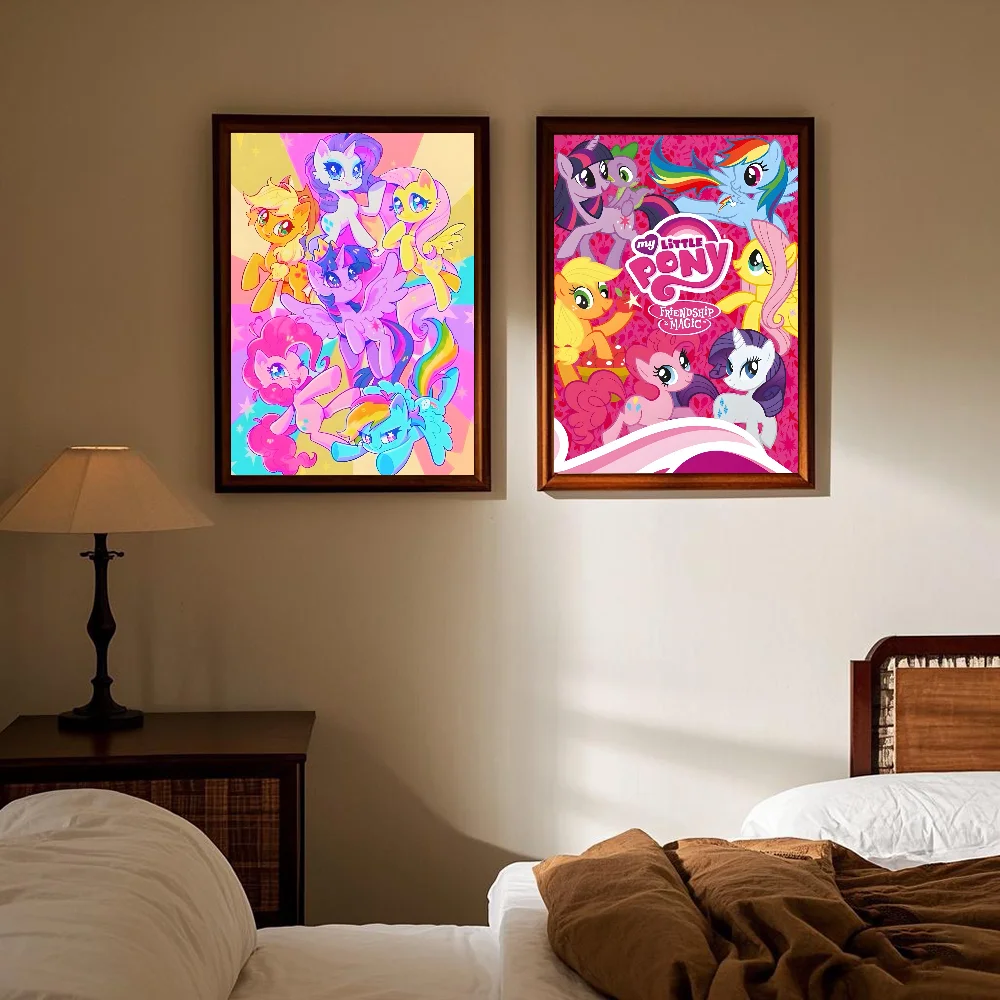 Cute M-My Cartoon P-Pony L-Little Poster HD art sticky wall waterproof home living room bedroom bar aesthetic decoration