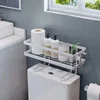 Over The Toilet Shelf Toilet Storage 1Tier Bathroom Organizer Shelves,Multi-function Paper Holder Basket No Drilling Space Saver 3