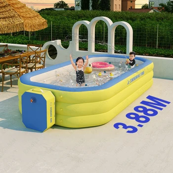 Grandi piscine 2.1M/2.6M/ 3M piscina gonfiabile all'aperto portatile per bambini bagno familiare casa di campagna piscine rimovibili 1
