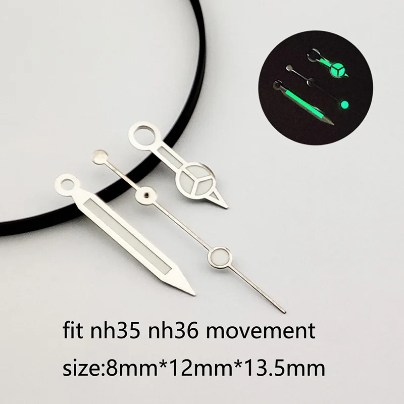 Watch Accessories Silver Gold Rose Aiguille NH35 Hands Submariner Mercedes Diver Needles C3 Lumen Pointer For Seiko Watches Replacement Part