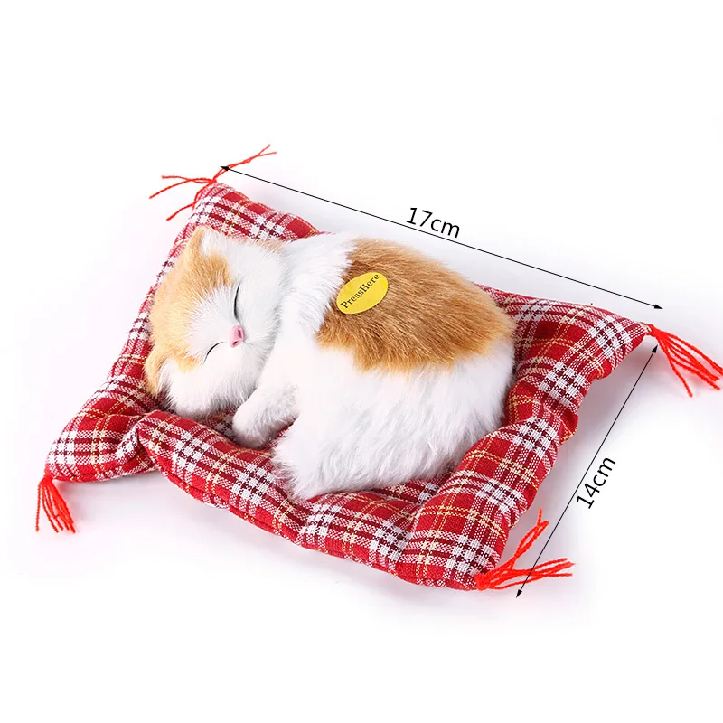 Cute Sleeping Cat Plush Toy with Meow Sound