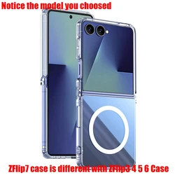 Luxury Transparent Acrylic Magnetic Wireless Charging Case - Galaxy Z Flip 8 (Clear)