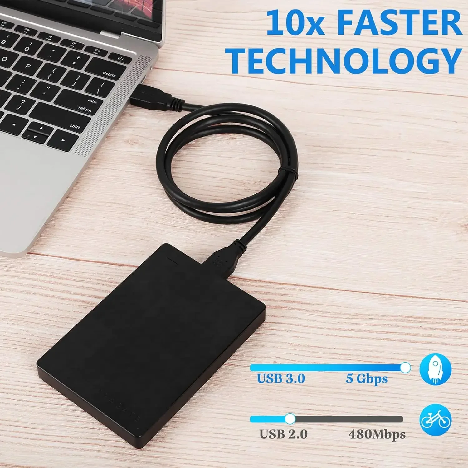High-Speed USB 3.0 External Hard Drive Data Cable